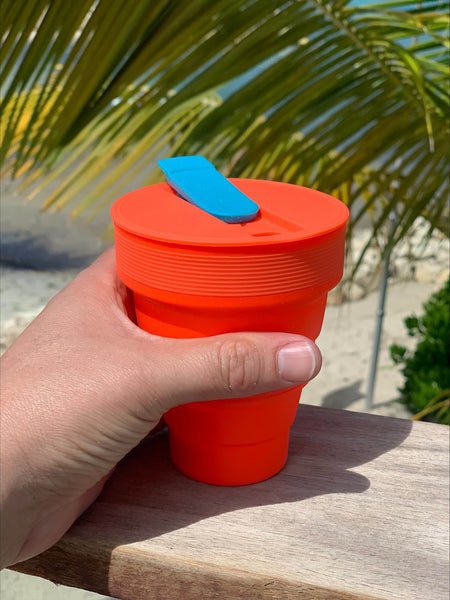Collapsible Coffee cup coral