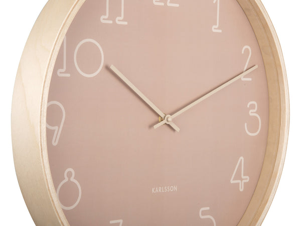 Wall clock Sencillo faded pink