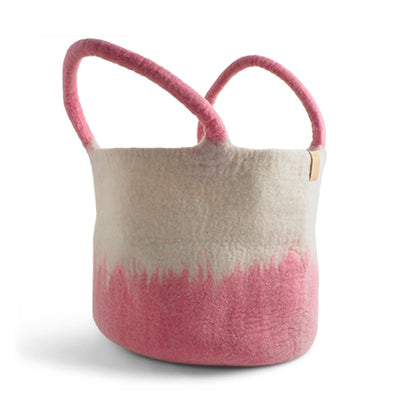 Wool basket roze
