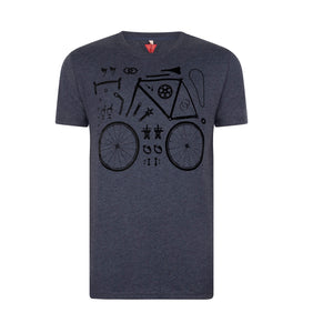 T-shirt Pieces de bicyclette blue