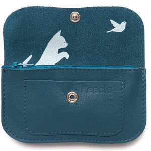 Cat Chase Wallet small faded blue