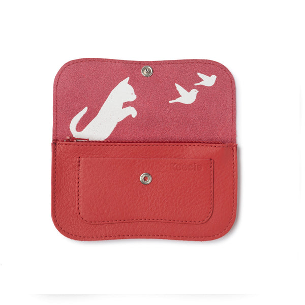 Cat Chase Wallet medium coral